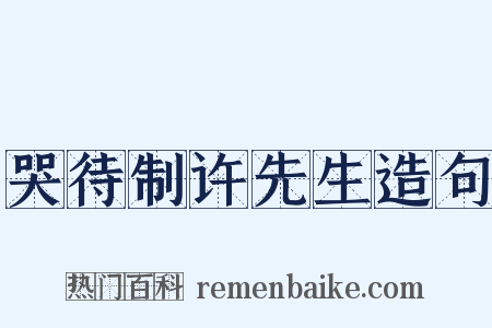 哭待制许先生造句是什么意思的图片